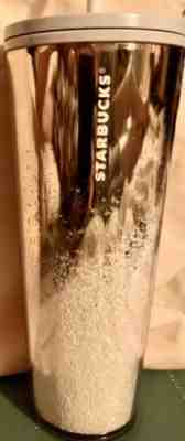 Starbucks Holiday 2019 Silver Mirror Cascading Snow Cold-Cup Tumbler 24oz NWT - Sold on eBay Jan, 24th 2020 for $22.50