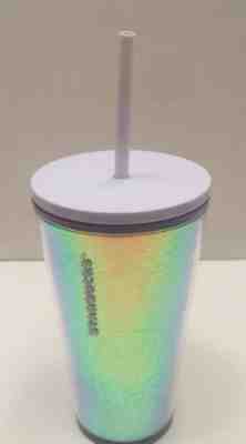 STARBUCKS 2019 Holiday IRIDESCENT Cold Cup Tumbler 16oz With Straw White New - Sold on eBay Jan, 24th 2020 for $20.69