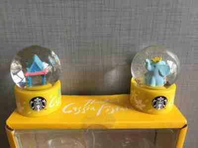 2019 Starbucks Thailand Elephant & Thai Pavilion Snow Globe Magnet Set -No Card - Sold on eBay Jan, 24th 2020 for $52.99