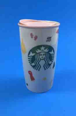 Starbucks Ban.Do Ceramic Coffee Tumbler 12 oz White Pink Top STAY COZY Bando - Sold on eBay Jan, 24th 2020 for $19.98
