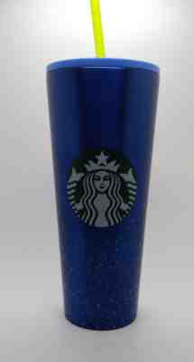 2019 Starbucks Venti blue Stainless Steel Cold Cup blue Lid/Straw - Sold on eBay Jan, 24th 2020 for $19.99
