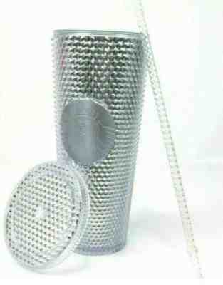 NEW Starbucks Venti Platinum Silver Stud Tumbler Cup 2019 Holiday Christmas  - Sold on eBay Jan, 23rd 2020 for $21.27