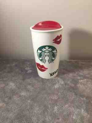 Starbucks XOXO Lips Kisses 2015 Ceramic Tumbler Red Lid 12 fl oz. Pre-owned - Sold on eBay Jan, 23rd 2020 for $20.00