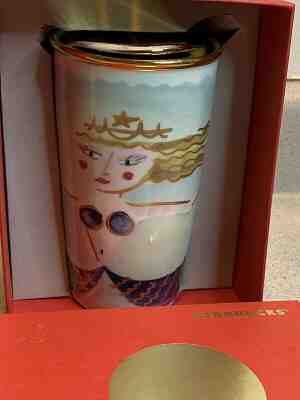 NEW in Box Starbucks Siren Mermaid Ceramic Travel Tumbler Coffee Mug 12oz - Sold on eBay Jan, 22nd 2020 for $22.49