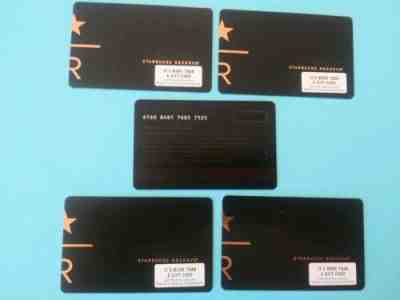 Starbucks gift card 2017 "RESERVE CARDS" 5 NO VALUE NO SWIPES - Sold on eBay Jan, 22nd 2020 for $20.00