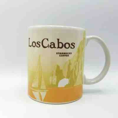 Starbucks Los Cabos Mexico Icon 2010 Yellow Sailboat 16oz coffee mug RARE