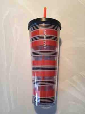 2018 Starbucks Cold Cup Black With Orange Stripes Venti Tumbler 24 oz Halloween - Sold on eBay Jan, 22nd 2020 for $19.00