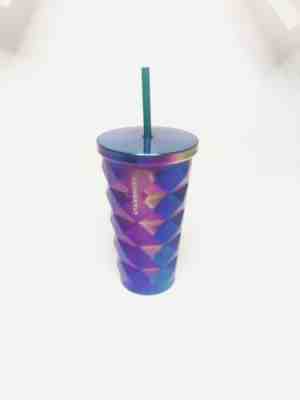 Starbucks 2016 coffee rainbow cold tumbler metal  16 oz - Sold on eBay Jan, 25th 2020 for $32.99
