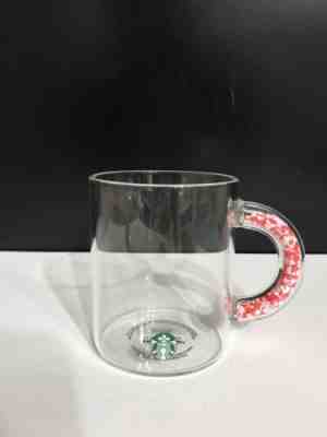 Brand New Starbucks 2020 - Valentine's Day Clear Glass Confetti Mug - Sold on eBay Jan, 25th 2020 for $27.99