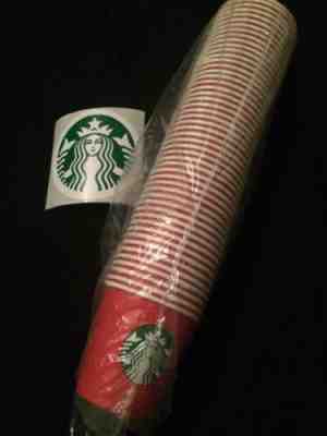 50x Sealed Starbucks Holiday Logo Disposable Paper Mini Sample Cups Free Sticker