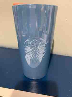 RARE Starbucks 2020 Tumbler Travel Ceramic Mug 12oz Glossy Blue Pink Lid - Sold on eBay Jan, 25th 2020 for $30.00