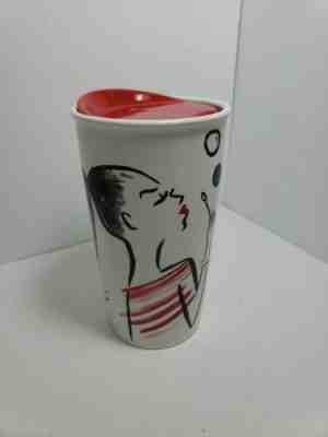 Starbucks Coffee 2015 Girl Blowing Bubbles Double Wall Ceramic 12oz Travel Mug - Sold on eBay Jan, 25th 2020 for $15.00