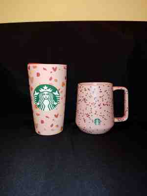 Starbucks Limited Edition 2020 Valentine's Day 14oz Mug and 12oz Tumbler Set - Sold on eBay Jan, 25th 2020 for $65.00