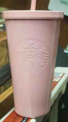  NEW w/TAGS 2017 Starbucks Pink Matte Stainless Steel Grande Hot/Cold 16 fl oz - Sold on eBay Jan, 25th 2020 for $49.99