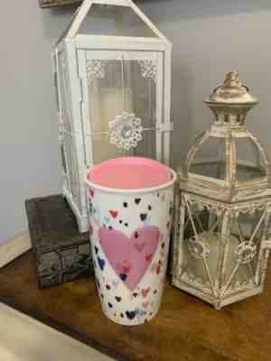 Starbucks 2018 Pink Hearts Valentine Ceramic Tumbler 10 Oz Travel mug - Sold on eBay Jan, 25th 2020 for $44.00