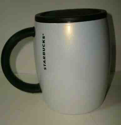 Starbucks Stainless Steel Pearl White Barrel Mug w/Lid Travel or Desk 14 oz  - Sold on eBay Jan, 25th 2020 for $24.85