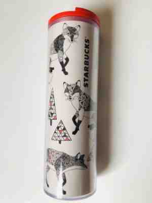 Starbucks 2017 Fox Acrylic Coffee Travel Tumbler 16 oz - Sold on eBay Jan, 25th 2020 for $17.99