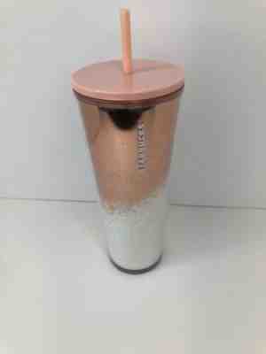 Starbucks 2019 Rose Gold Snow Mirror Glitter Tumbler Venti 24oz Cold Cup Rare - Sold on eBay Jan, 25th 2020 for $34.95