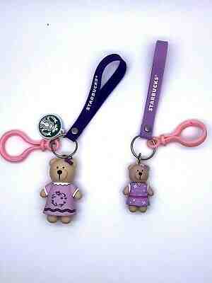 Starbucks Purple Lavender Bear Key Ring Limited Edition China 2 PCS 2018 - Sold on eBay Jan, 25th 2020 for $25.99
