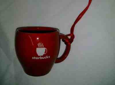 Starbucks 2003 ABBEY Red Ceramic Mini Cup Christmas Ornament Holiday Coffee  - Sold on eBay Jan, 25th 2020 for $16.88
