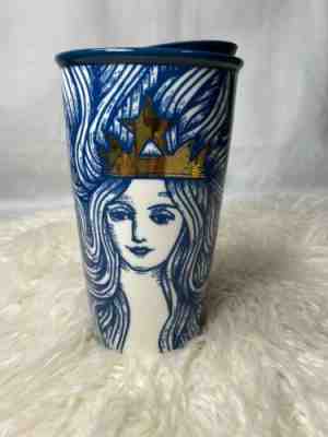 Starbucks 2016 Anniversary Blue Siren Mermaid 12oz Ceramic Tumbler Travel Mug - Sold on eBay Jan, 25th 2020 for $45.00