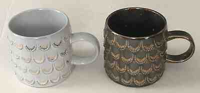 Starbucks Anniversary Collection 2015 and 2016 Mermaid Scales Coffee Mug Cup Set - Sold on eBay Jan, 25th 2020 for $26.77