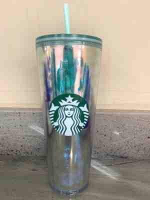 Starbucks Spring 2020 Waves Iridescent Tumbler 24oz Venti Cold Cup New + Rare - Sold on eBay Jan, 24th 2020 for $39.99