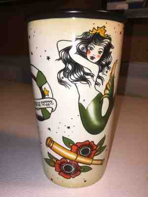 2015 Starbucks TATTOO Mermaid Sailor Ceramic Travel Tumbler w/Lid FREE SHIPPING - Sold on eBay Jan, 24th 2020 for $89.99