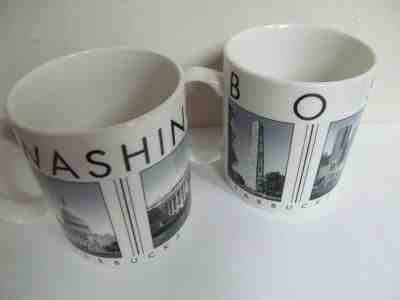 Starbucks PAIR mugs Boston & Washington DC Barista City Scenes series - Sold on eBay Jan, 24th 2020 for $19.96