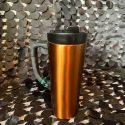 2013 Starbucks Stainless Steel Gold Copper Travel Mug/Tumbler Buckle Handle - Sold on eBay Jan, 22nd 2020 for $29.98