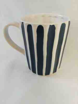 Starbucks Coffee Mug Cup Navy Blue White Striped 12 oz Fluted Ribbed Sides 2008  - Sold on eBay Jan, 22nd 2020 for $16.99