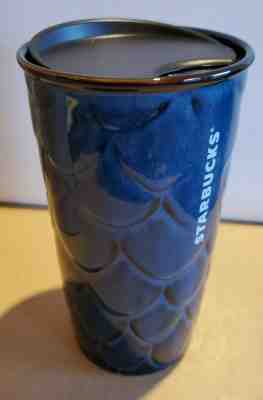 Starbucks Blue Siren Scales Traveler Tumbler Ceramic NIB 10 OZ. 2016 - Sold on eBay Jan, 22nd 2020 for $24.00