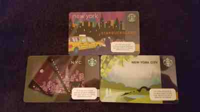 STARBUCKS NY Gift Card Set 2010 NEW YORK Taxi 2010 NY Nights 2011 Cenral Park  - Sold on eBay Jan, 21st 2020 for $16.88
