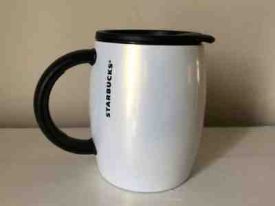 STARBUCKS Stainless Steel Pearl White Barrel Mug Travel or Desk 14 oz - Sold on eBay Jan, 21st 2020 for $21.50