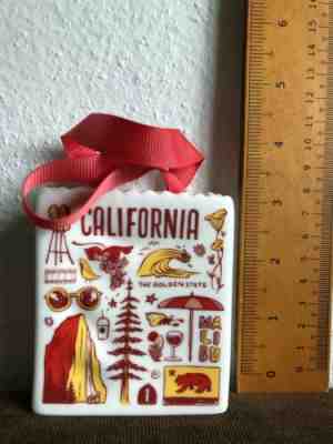 Starbucks Holiday 2019 CALIFORNIA Ceramic Ornament Tote Bag Gift Card Holder NEW - Sold on eBay Jan, 26th 2020 for $18.88