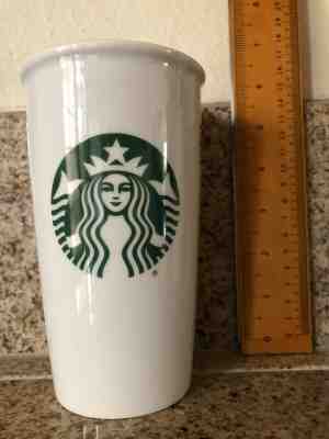 Starbucks Ceramic Coffee Tumbler 12oz  White With Green Mermaid Logo NEW NO BOX - Sold on eBay Jan, 26th 2020 for $20.99