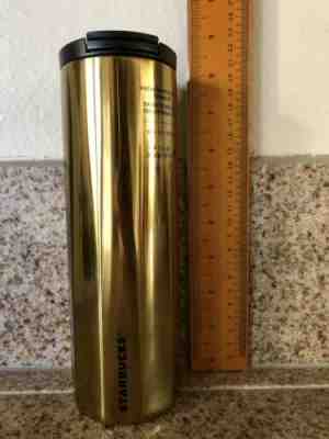Starbucks 2019 Gold Stainless Steel Vacuum Insulated Coffee Tumbler 16 oz NEW - Sold on eBay Jan, 26th 2020 for $35.00