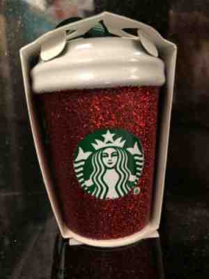 Starbucks 2019 RED GLITTER Cup Holiday Ceramic Ornament BRAND NEW FREE SHIPPING - Sold on eBay Jan, 26th 2020 for $16.75
