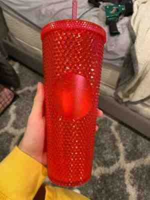 Starbucks Red Glitter Studded 2019 Holiday Reusable Cups 24Oz - Sold on eBay Jan, 26th 2020 for $26.00