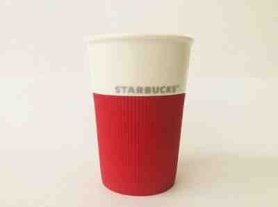 Starbucks Mug Tumbler 8 Oz Red Silicone Grip Bone China Without Lid - Sold on eBay Jan, 26th 2020 for $20.00