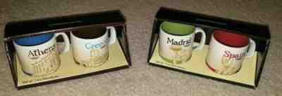 Lot of 4 Starbucks Demitasse 3 Oz Espresso Mugs Cups Madrid Spain Athens Greece - Sold on eBay Jan, 26th 2020 for $15.00