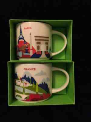 Starbucks Paris France YAH Mug Set Wine Eiffel Tower Baguette Cup You Are Here - Sold on eBay Jan, 26th 2020 for $98.98