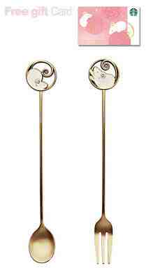 Starbucks Korea 2020 Happy New year NY whitemouse spoon + fork set - Sold on eBay Jan, 26th 2020 for $26.11