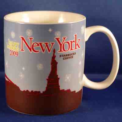 Starbucks 2009 New York Happy Holidays 16 Ounce Mug Snowflakes Liberty - Sold on eBay Jan, 26th 2020 for $17.17