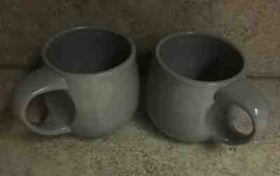 Pair of STARBUCKS 2005 Gray Chubby 16oz. Mugs with Thick Handles - Sold on eBay Jan, 26th 2020 for $19.95