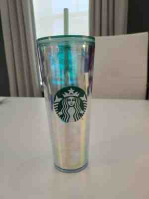 Starbucks Acrylic Iridescent Rainbow Siren Scales Cold Cup Mermaid Tumbler 24 oz - Sold on eBay Jan, 26th 2020 for $23.00