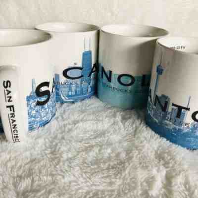 4 Starbucks Coffee Mug Skyline: Chicago, Honolulu, San Antonio, & San Francisco - Sold on eBay Jan, 26th 2020 for $39.99