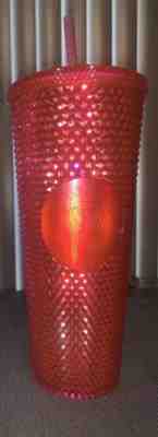 NWT STARBUCKS 2019 HOLIDAY COLD CUP TUMBLER NEON PINK STUDDED 24 OZ - Sold on eBay Jan, 26th 2020 for $29.95