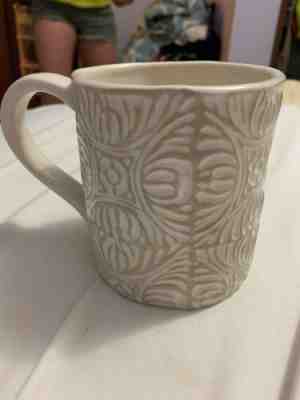 Vintage Starbucks Coffee Mug Cup White Pearl Hand Painted 2009 14 Oz - Sold on eBay Jan, 26th 2020 for $16.00