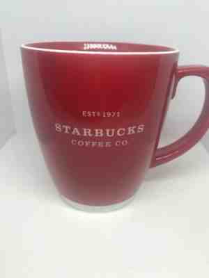 2007 STARBUCKS Coffee Co. 18oz Coffee Mug Red with White Trim Abbey EST 1971 - Sold on eBay Jan, 25th 2020 for $15.99